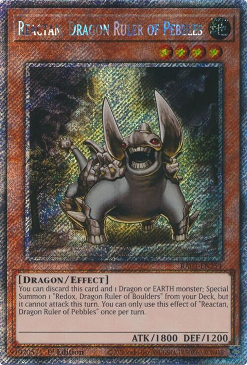 Reactan, Dragon Ruler of Pebbles (Platinum Secret Rare) (RA03-EN254)