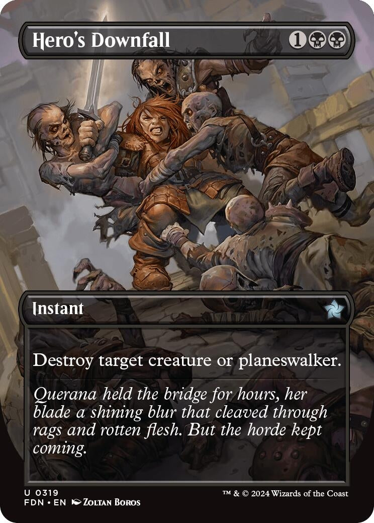 Image for Hero's Downfall (Borderless) (319) (Foundations) - Magic: The Gathering
