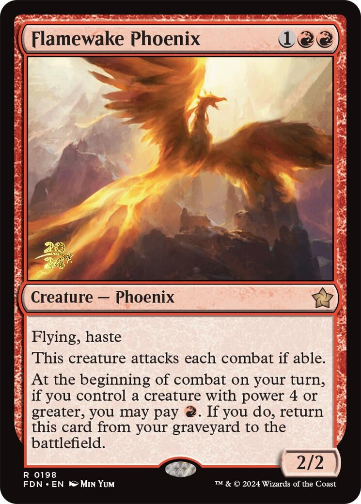 Image for Flamewake Phoenix (FDN) (198) (Prerelease Cards) - Magic: The Gathering