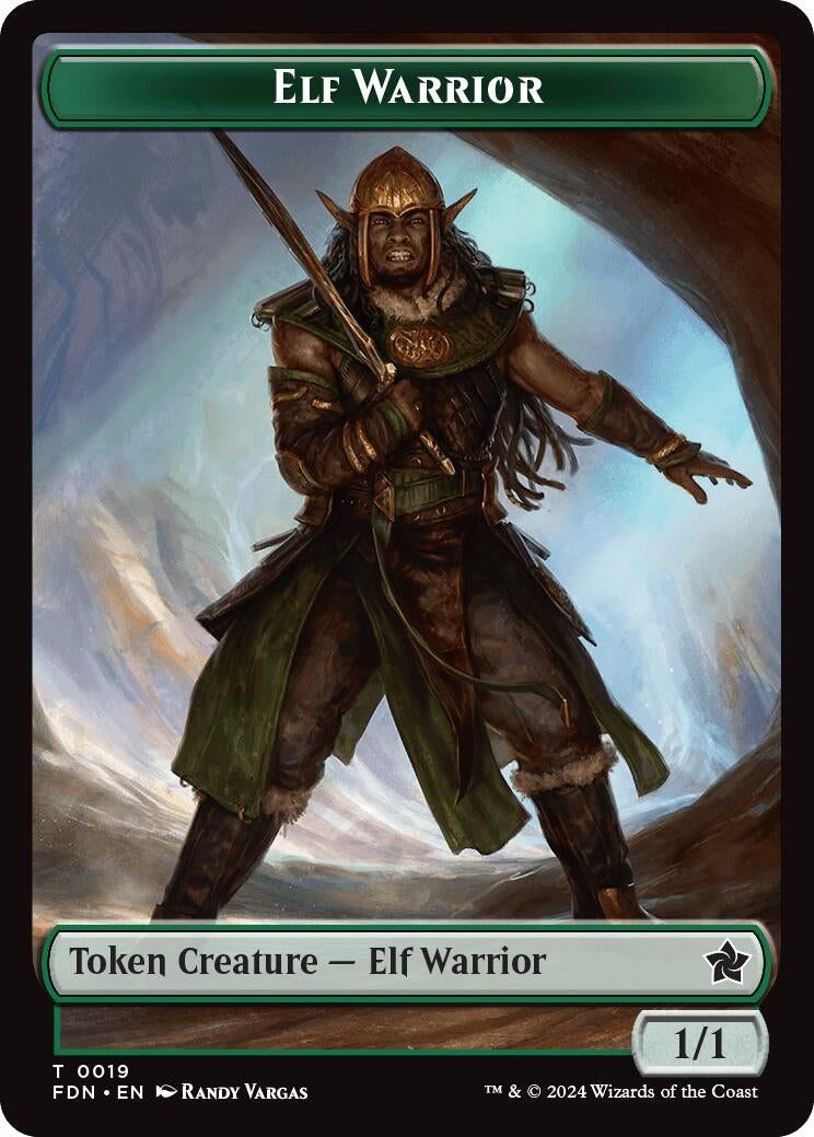 Image for Elf Warrior // Rat (0030) Double-Sided Token (19 // 30) (Foundations) - Magic: The Gathering