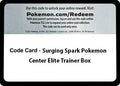 Image for Code Card - Surging Sparks Pokemon Center Elite Trainer Box (SSP) - Pokemon