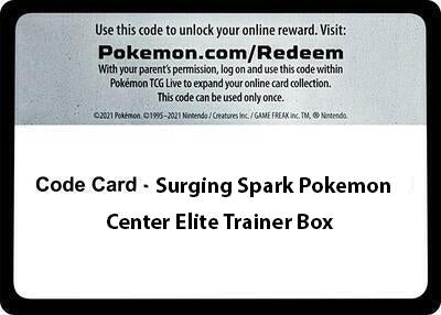 Image for Code Card - Surging Sparks Pokemon Center Elite Trainer Box (SSP) - Pokemon