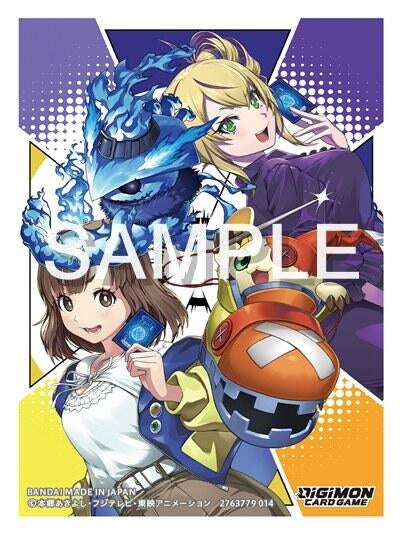 Image for Digimon Card Game Official Sleeves - Arisa Kinosaki and Violet Inboots Card Sleeves 2025 (60-Pack) - Card Sleeves