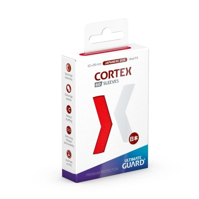 Image for Ultimate Guard Cortex Sleeves Japanese Size Glossy - Red (60-Pack) - Card Sleeves