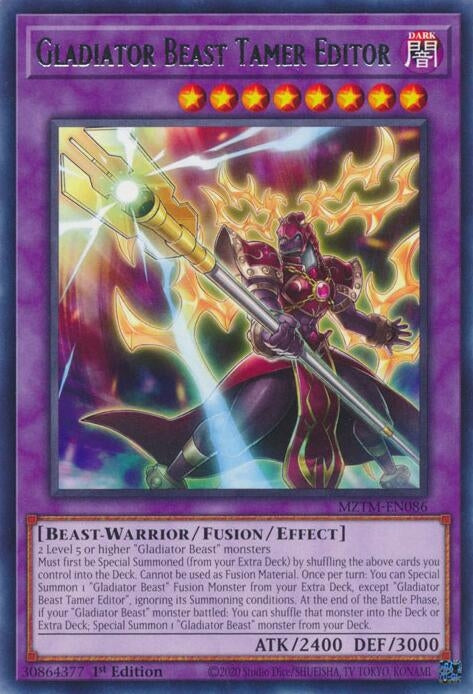 Image for Gladiator Beast Tamer Editor (MZTM-EN086) (MZTM) - YuGiOh