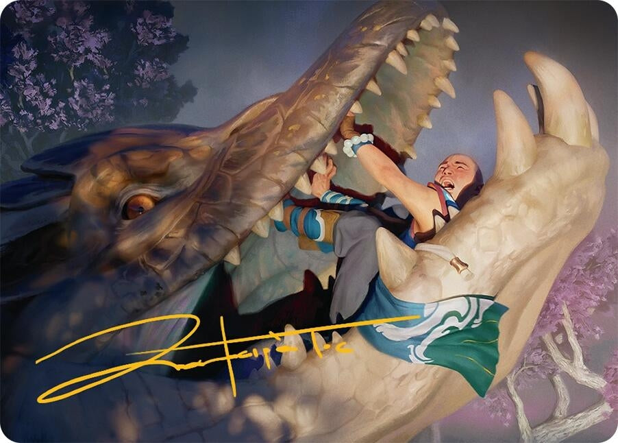 Image for Jaws of Defeat Art Card (53/54) (Gold-Stamped Signature) (53) (Tarkir: Dragonstorm) - Magic: The Gathering