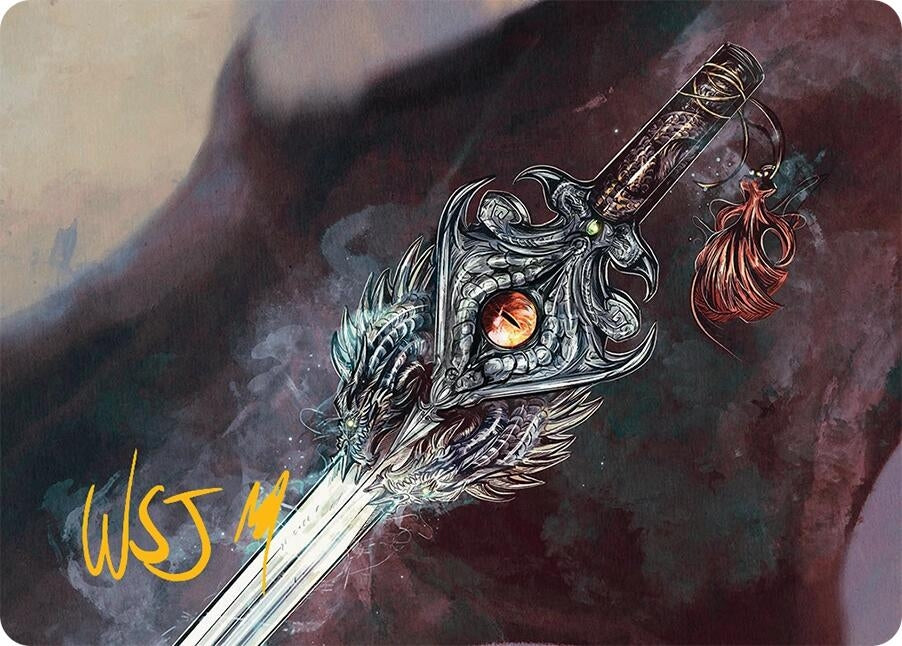 Image for Dragonfire Blade Art Card (40/54) (Gold-Stamped Signature) (40) (Tarkir: Dragonstorm) - Magic: The Gathering