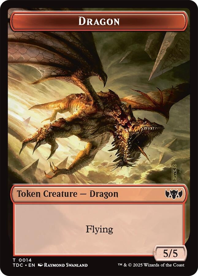 Image for Dragon (0014) // Treasure Double-Sided Token (14 // 16) (Tarkir: Dragonstorm) - Magic: The Gathering