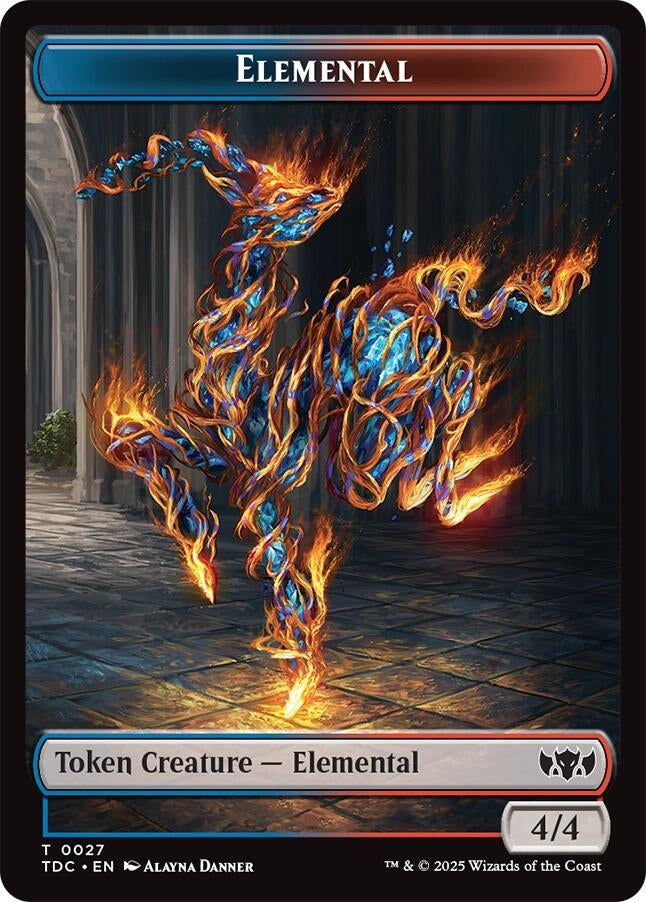 Image for Elemental (0027) // Monk Double-Sided Token (27 // 3) (Tarkir: Dragonstorm) - Magic: The Gathering