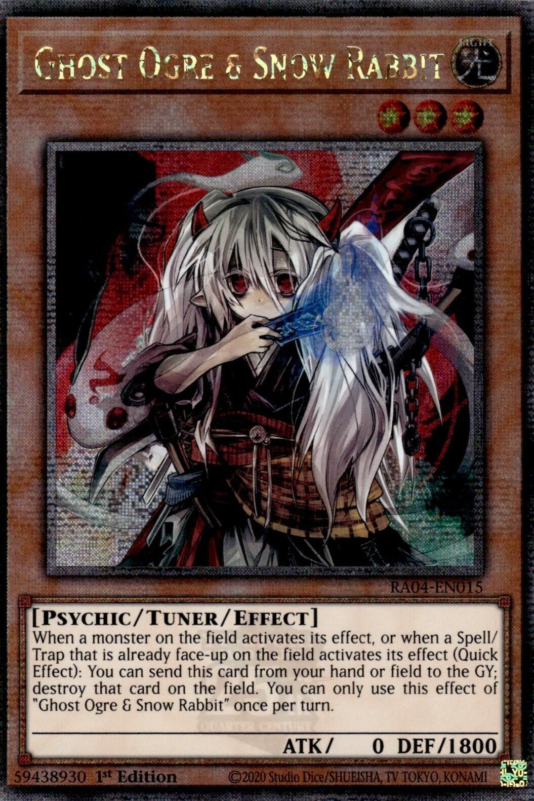 Image for Ghost Ogre & Snow Rabbit (Quarter Century Secret Rare) (RA04-EN015) - YuGiOh