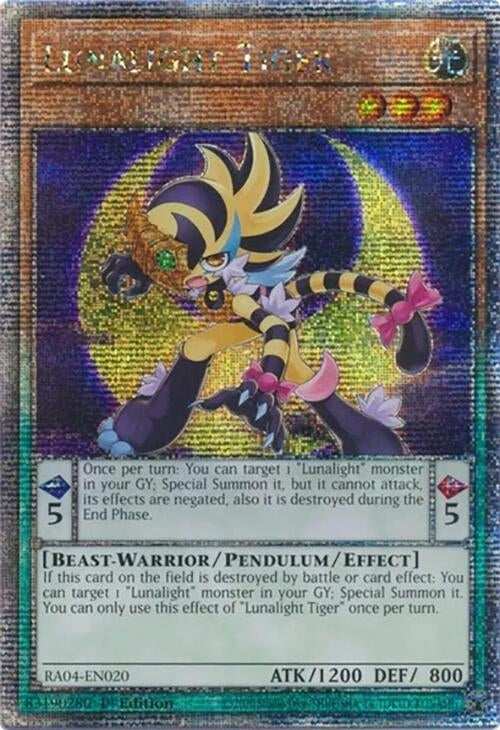 Image for Lunalight Tiger (Quarter Century Secret Rare) (RA04-EN020) - YuGiOh