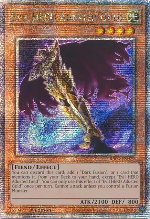 Image for Evil HERO Adusted Gold (Quarter Century Secret Rare) (RA04-EN029) - YuGiOh