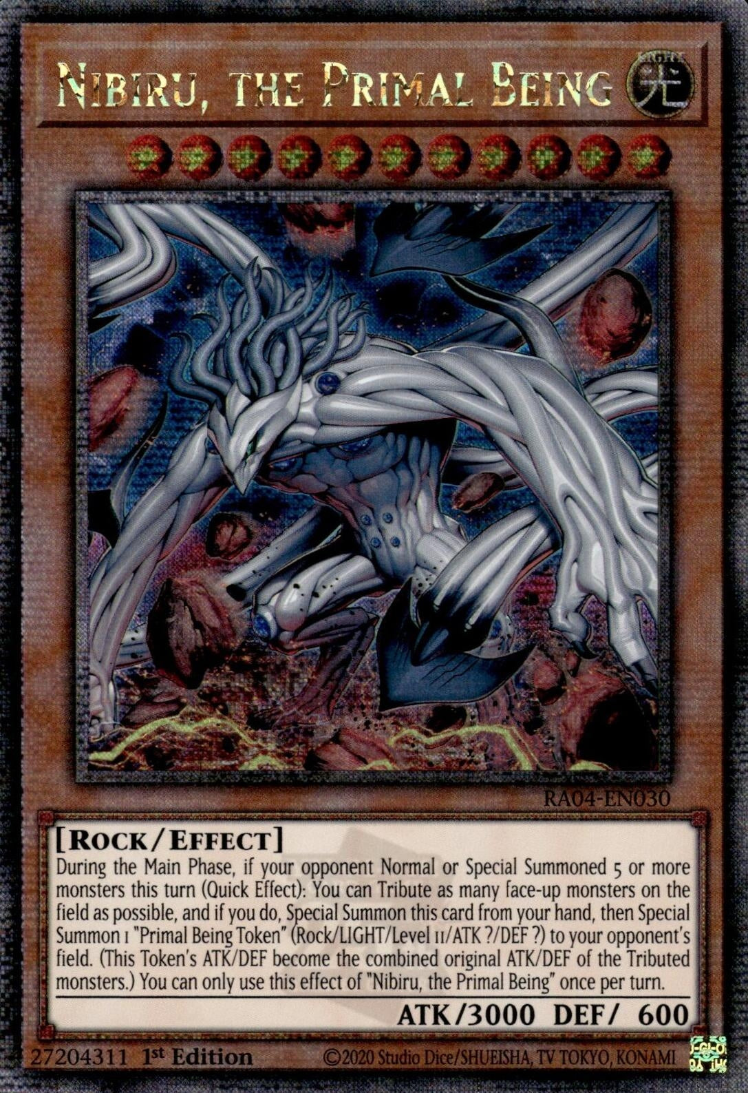 Image for Nibiru, the Primal Being (New Art) (Quarter Century Secret Rare) (RA04-EN030) - YuGiOh