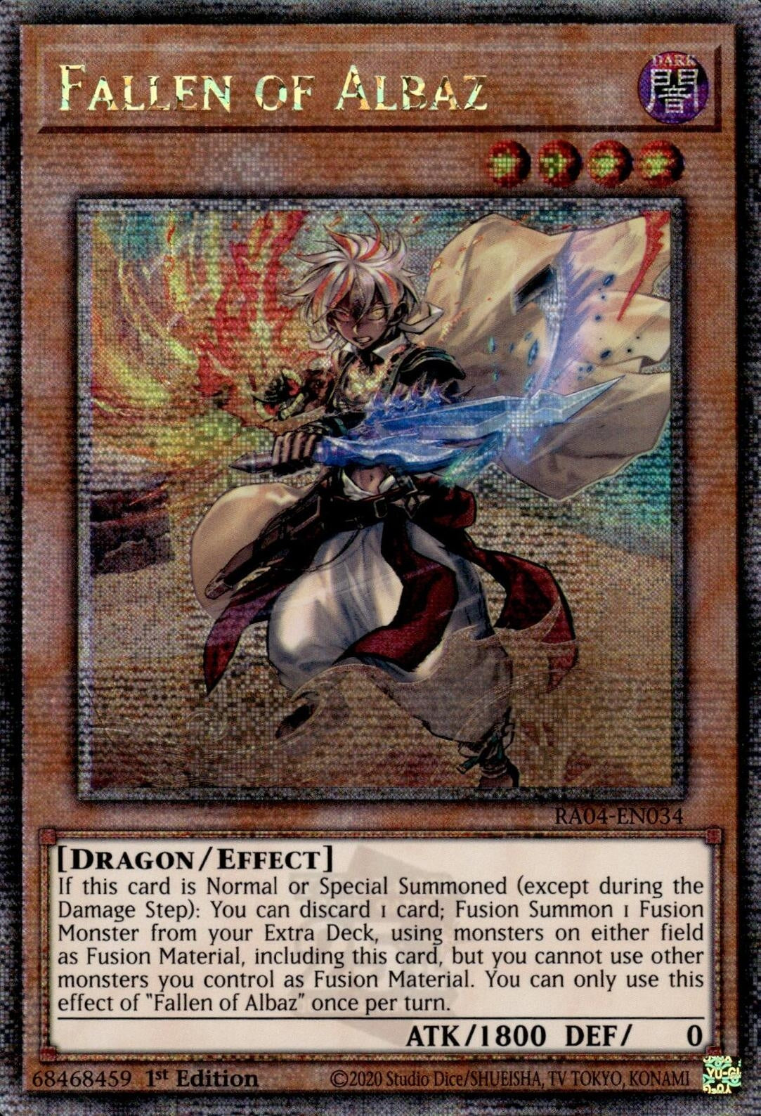 Image for Fallen of Albaz (New Art) (Quarter Century Secret Rare) (RA04-EN034) - YuGiOh