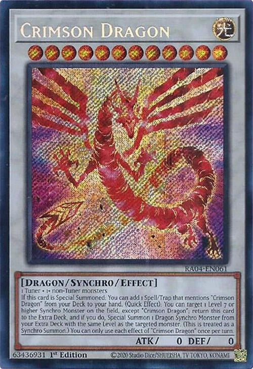 Image for Crimson Dragon (Secret Rare) (RA04-EN061) - YuGiOh