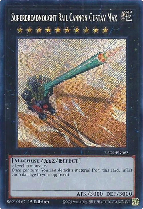 Image for Superdreadnought Rail Cannon Gustav Max (Secret Rare) (RA04-EN063) - YuGiOh