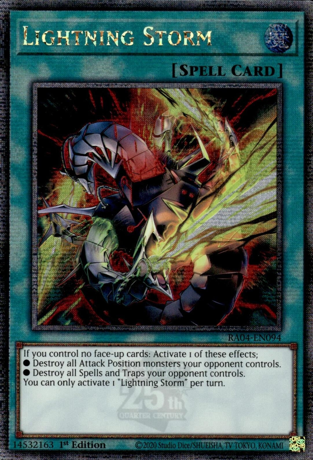 Image for Lightning Storm (New Art) (Quarter Century Secret Rare) (RA04-EN094) - YuGiOh
