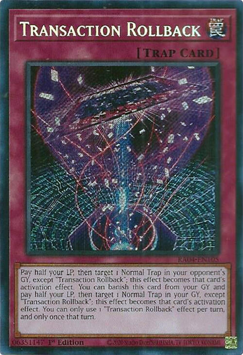 Image for Transaction Rollback (Secret Rare) (RA04-EN105) - YuGiOh