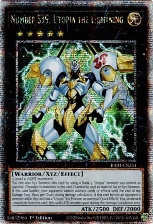 Image for Number S39: Utopia the Lightning (Quarter Century Secret Rare) (RA04-EN251) - YuGiOh
