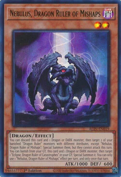 Image for Nebulus, Dragon Ruler of Mishaps (ALIN-EN019) (ALIN) - YuGiOh