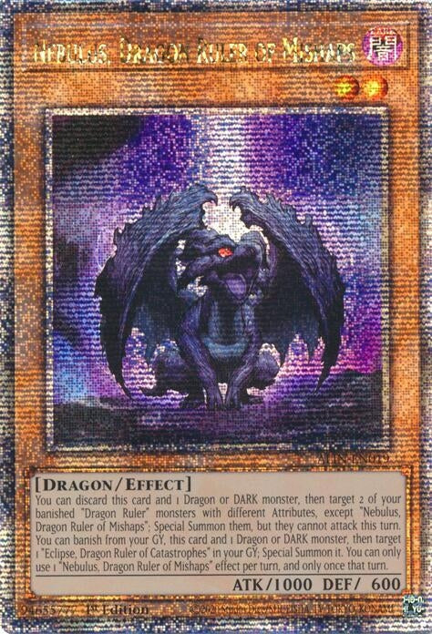 Image for Nebulus, Dragon Ruler of Mishaps (Quarter Century Secret Rare) (ALIN-EN019) (ALIN) - YuGiOh