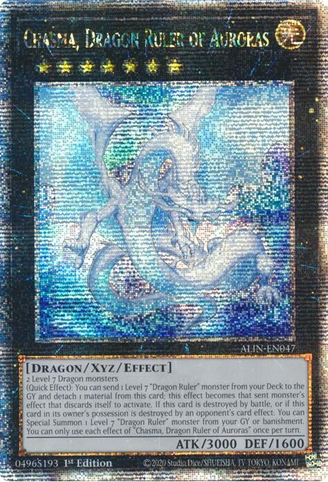 Image for Chasma, Dragon Ruler of Auroras (Quarter Century Secret Rare) (ALIN-EN047) (ALIN) - YuGiOh