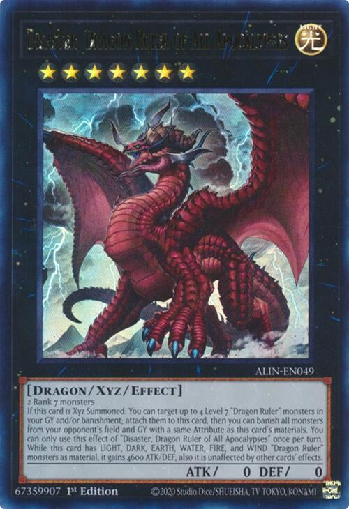 Image for Disaster, Dragon Ruler of All Apocalypses (ALIN-EN049) (ALIN) - YuGiOh