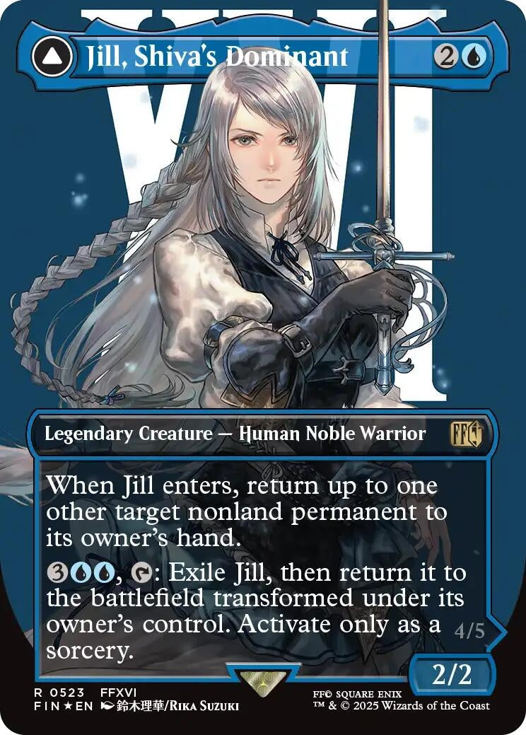 Image for Jill, Shiva's Dominant (Borderless) (Surge Foil) (523) (FINAL FANTASY) - Magic: The Gathering