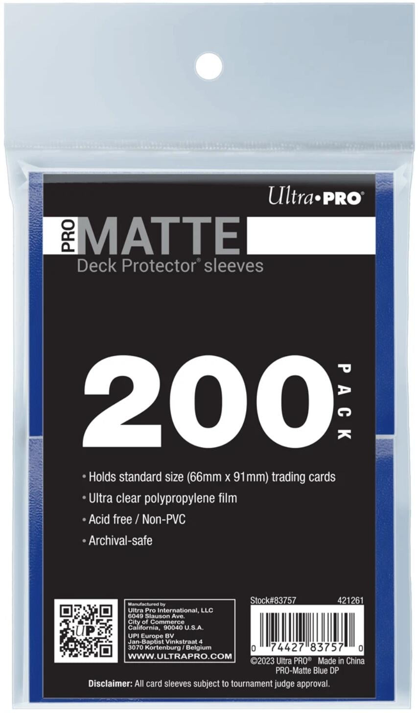 Image for PRO-Matte Standard Deck Protector Sleeves - Blue (200-Pack) - Card Sleeves