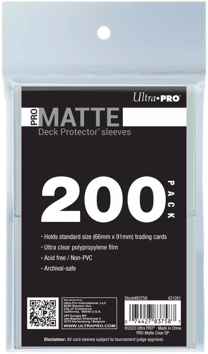 Image for PRO-Matte Standard Deck Protector Sleeves - Clear (200-Pack) - Card Sleeves