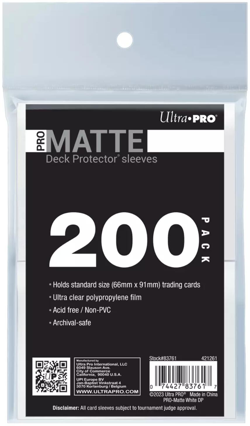 Image for PRO-Matte Standard Deck Protector Sleeves - White (200-Pack) - Card Sleeves