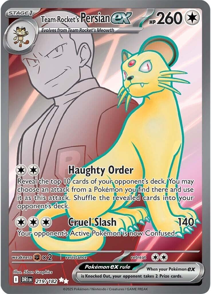 Image for Team Rocket's Persian ex (219/182) (DRI) - Pokemon