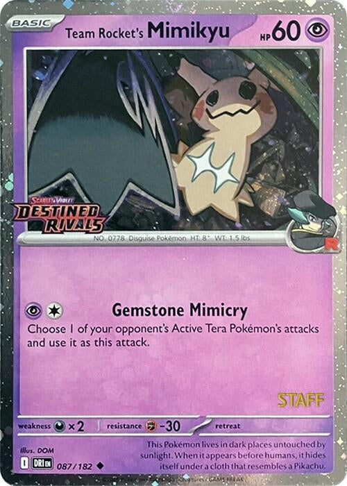 Image for Team Rocket's Mimikyu (Prerelease) [Staff] (087/182) (MCAP) - Pokemon