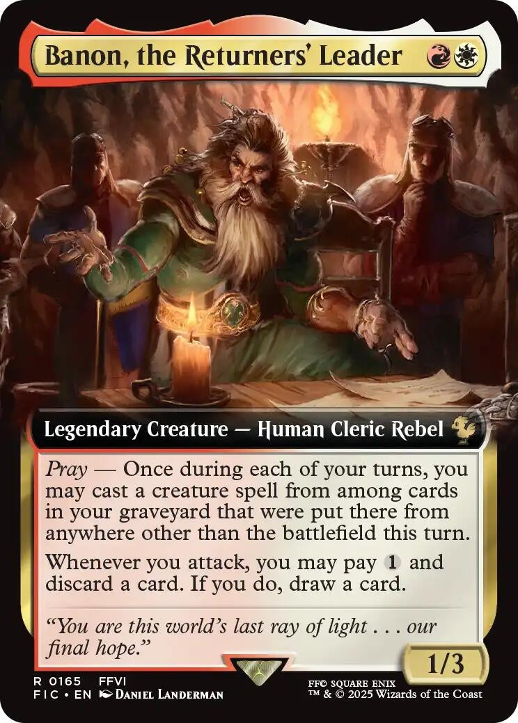 Image for Banon, the Returners' Leader (Extended Art) (165) (FINAL FANTASY) - Magic: The Gathering