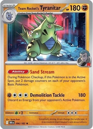 Team Rocket's Tyranitar (Non-holo) (096/182) (PR)