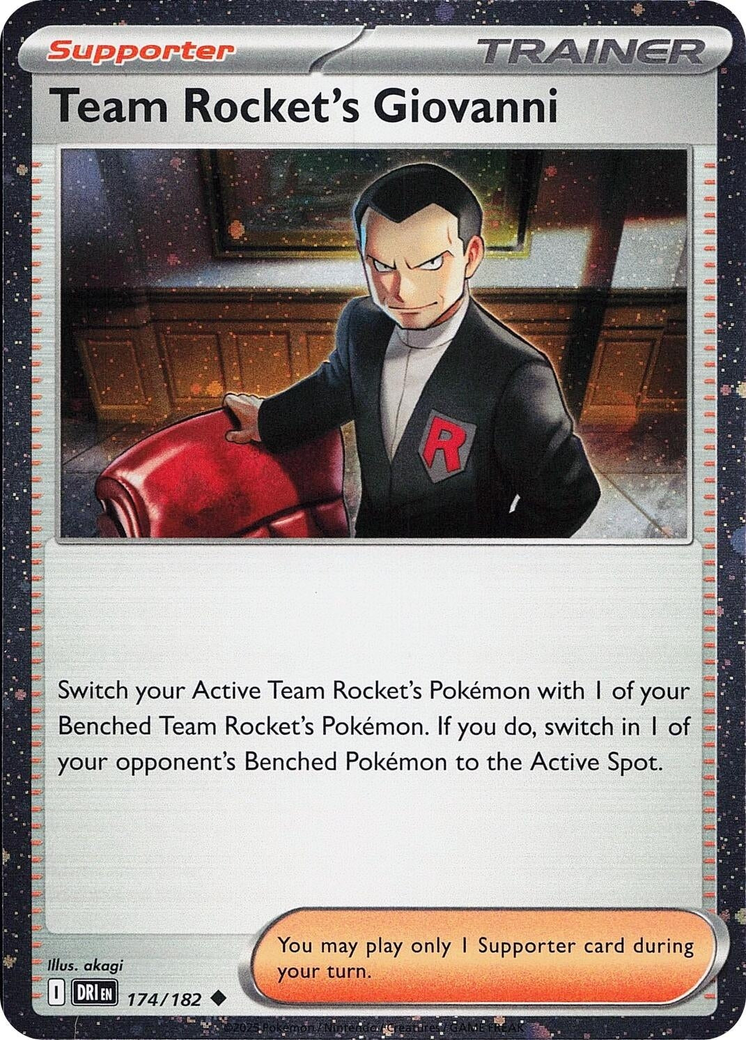 Image for Team Rocket's Giovanni (Cosmos Holo) (174/182) (MCAP) - Pokemon