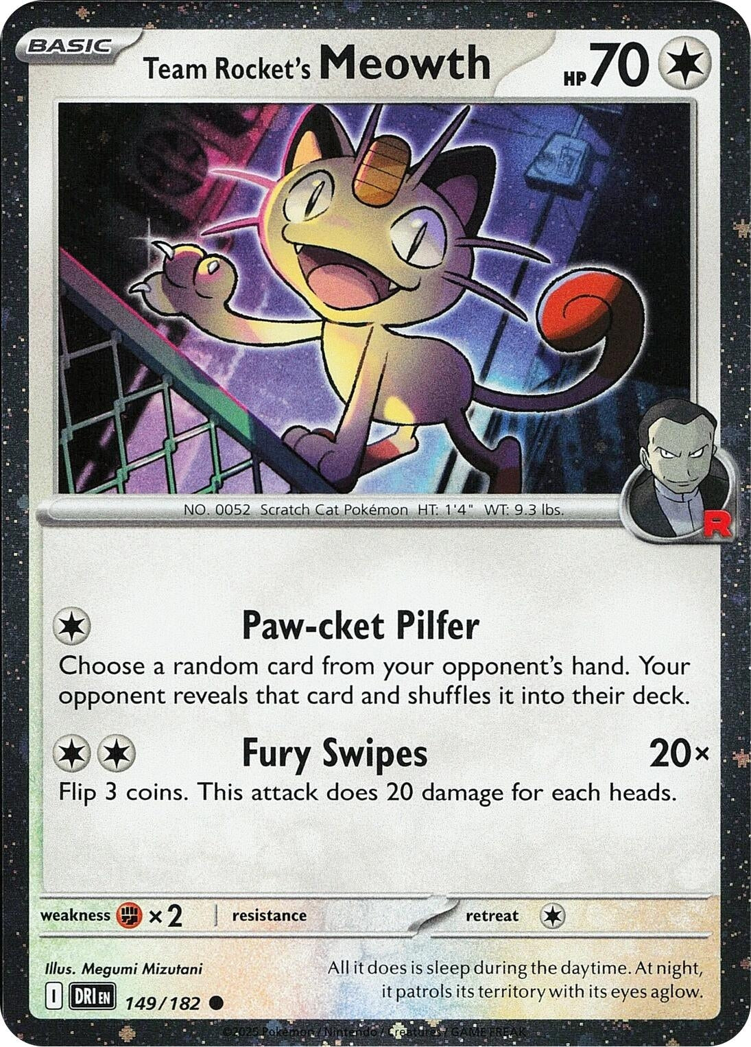 Image for Team Rocket's Meowth (Cosmos Holo) (149/182) (MCAP) - Pokemon