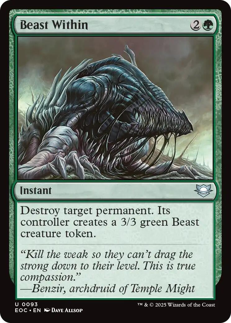 Image for Beast Within (93) (Edge of Eternities) - Magic: The Gathering
