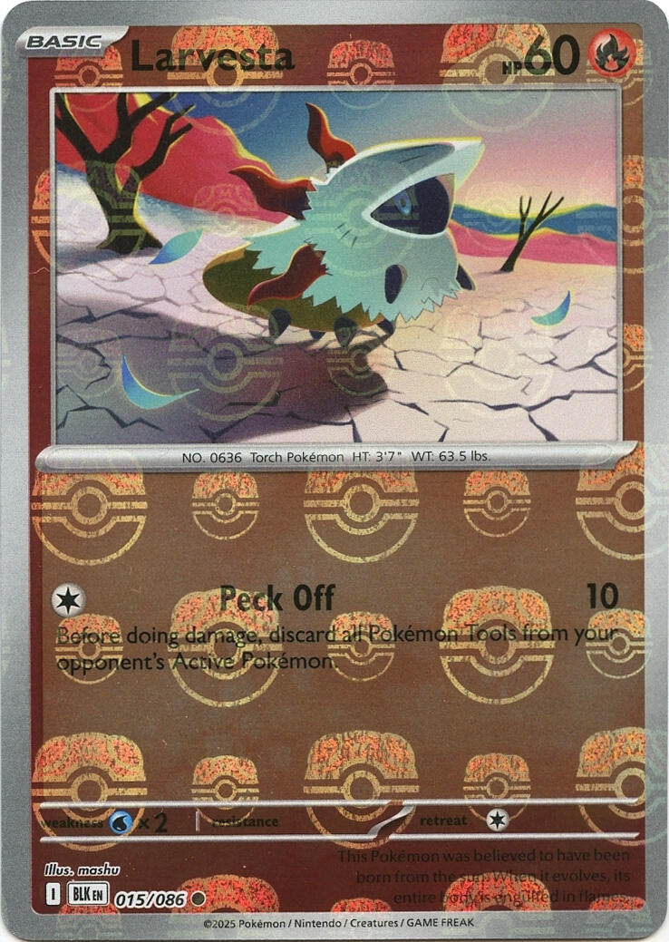 Larvesta (Master Ball Pattern) (015/086) (BLK)