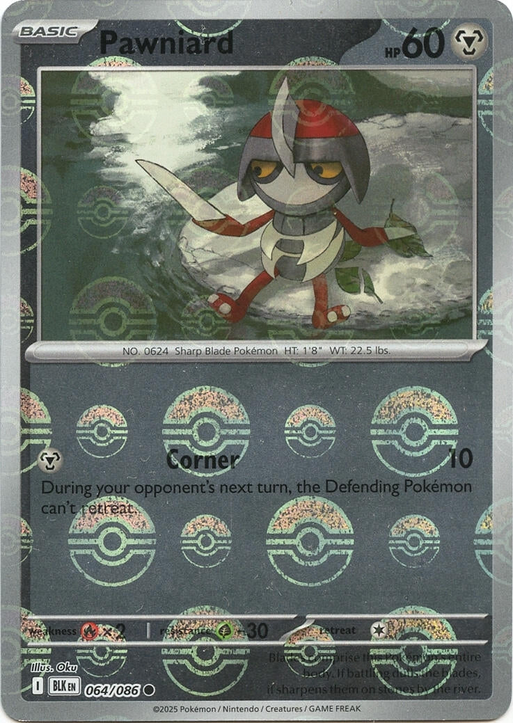 Pawniard (Poke Ball Pattern) (064/086) (BLK)