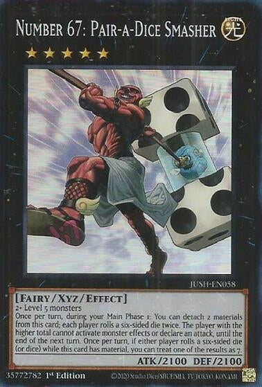 Image for Number 67: Pair-a-Dice Smasher (Super Rare) (JUSH-EN058) (JUSH) - YuGiOh