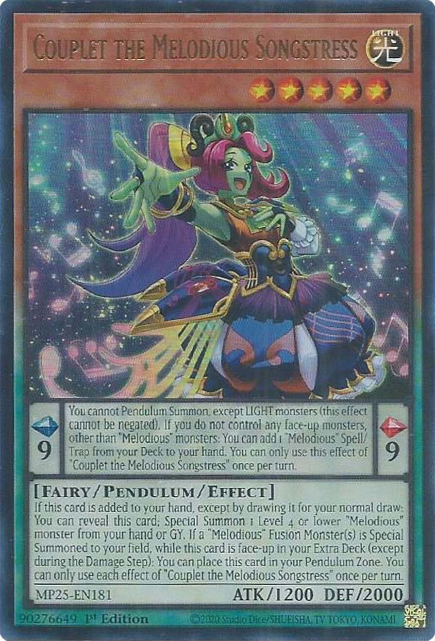 Image for Couplet the Melodious Songstress (MP25-EN181) (MP25) - YuGiOh