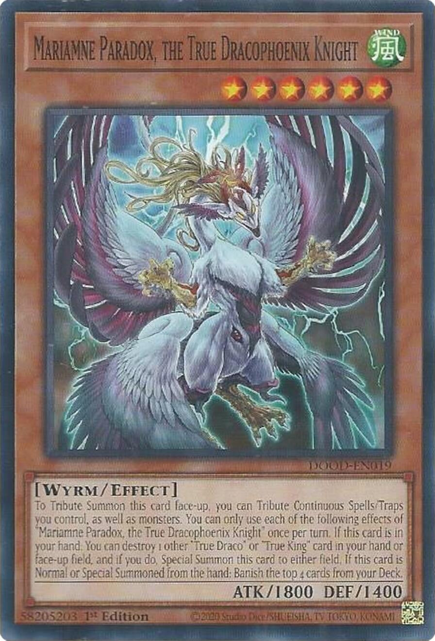 Image for Mariamne Paradox, the True Dracophoenix Knight (DOOD-EN019) (DOOD) - YuGiOh