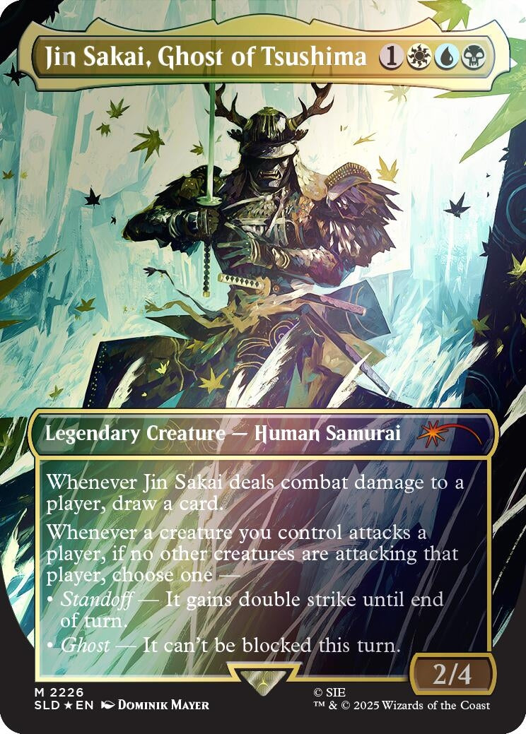 Image for Jin Sakai, Ghost of Tsushima (Rainbow Foil) (2226) (Secret Lair Drop Series) - Magic: The Gathering