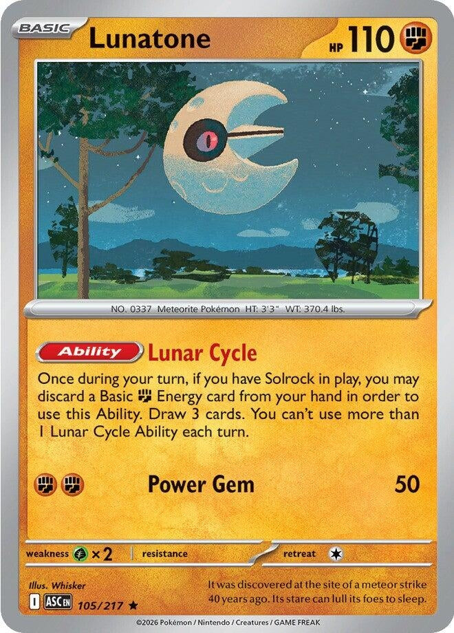 Image for Lunatone (105/217) (ME: Ascended Heroes) - Pokemon