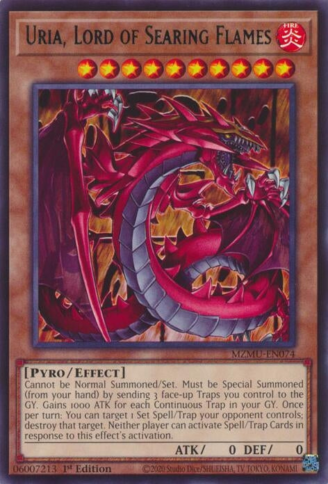 Image for Uria, Lord of Searing Flames (MZMU-EN074) (Maze of Muertos) - YuGiOh