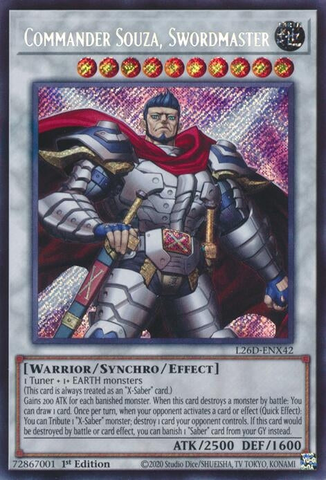 Commander Souza, Swordmaster (Secret Rare) (L26D-ENX42) (Legendary Modern Decks 2026)
