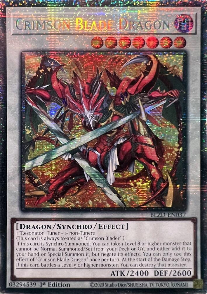 Crimson Blade Dragon (Starlight Rare) (BLZD-EN037) (Blazing Dominion)