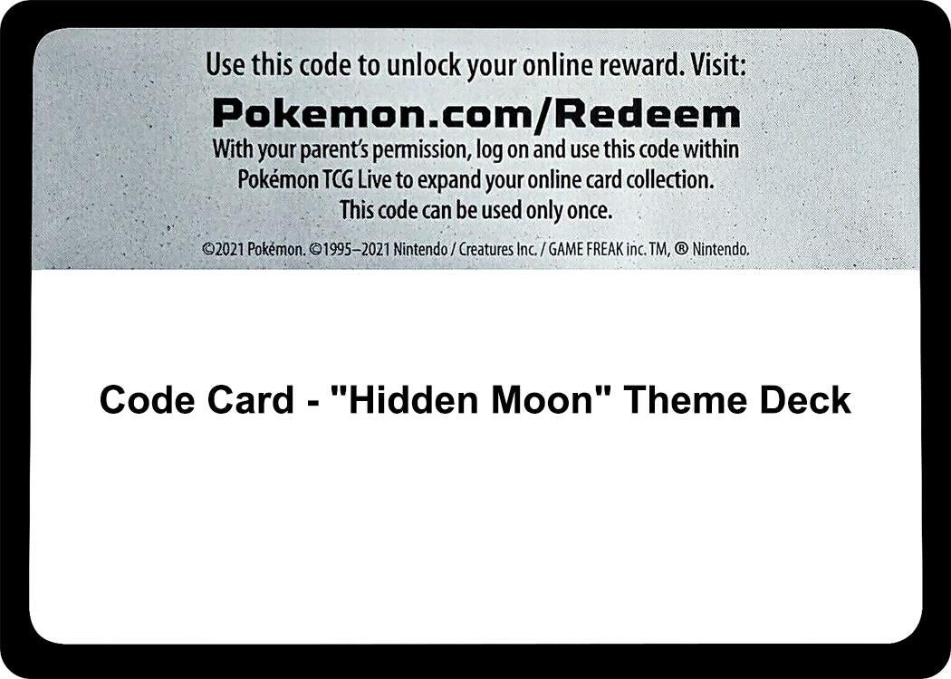 Image for Code Card - "Hidden Moon" Theme Deck (SM - Guardians Rising) - Pokemon