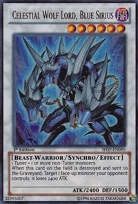 Image for Celestial Wolf Lord, Blue Sirius (SHSP-EN090) (SHSP) - YuGiOh